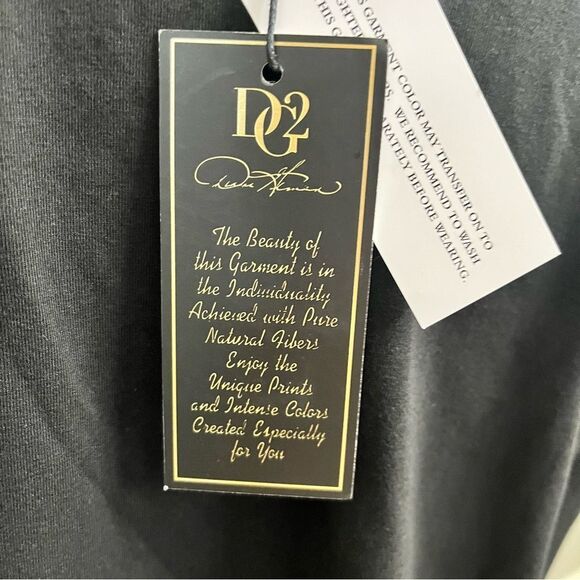 NWT DG2 Short Sleeve V Neck T-shirt With Crocheted Neckline Size Large - Picture 6 of 10